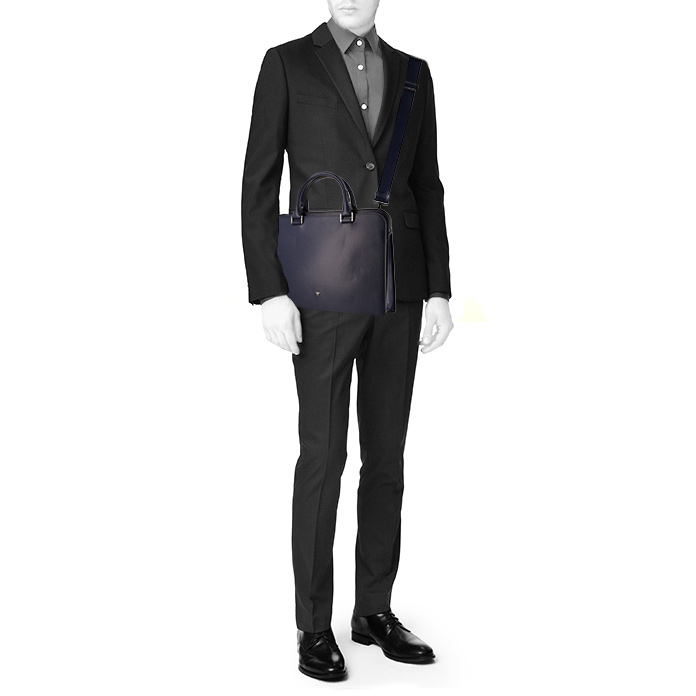 Dior Abeille briefcase in blue leather - Detail D2