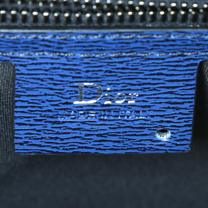 Porta-documentos Dior Abeille en cuero azul - Detail D4