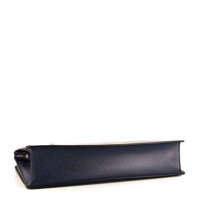 Borsa portadocumenti Dior Abeille in pelle blu - Detail D5