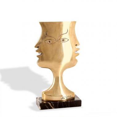 Jean Cocteau, "Les Cyclades", bronze à patine dorée et poli, éditions Artcurial, signé, daté, numéroté, des années 1980