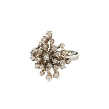 Anello H. Stern Snow Flakes in oro bianco e diamanti brown