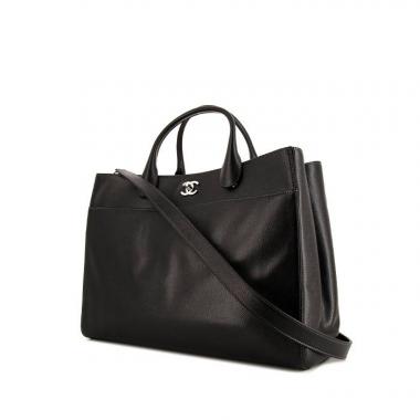 Bolso Cabás Chanel Cerf en cuero granulado negro