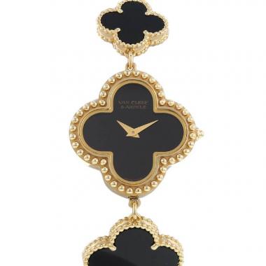 Orologio Van Cleef 
Arpels Alhambra in oro giallo e onice