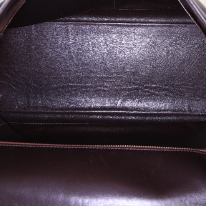Borsa Hermes Kelly 32 cm in pelle box marrone - Detail D2