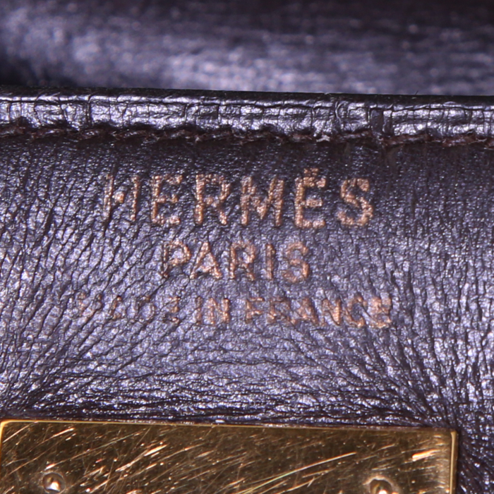 Bolso de mano Hermes Kelly 32 cm en cuero box marrón - Detail D3