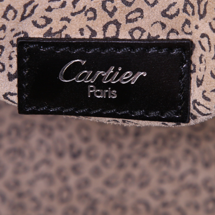 Bolso de mano Cartier Panthère en cuero negro - Detail D3