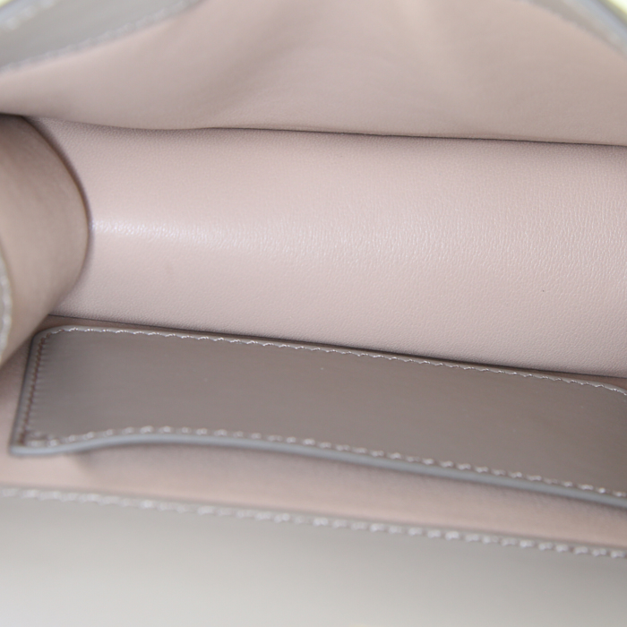 Chloé Aby mini handbag in grey leather - Detail D3
