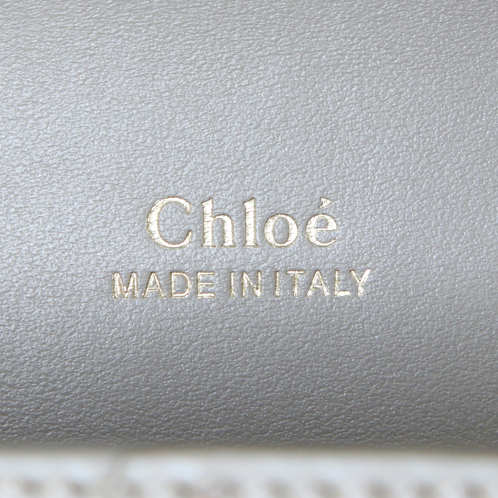 Chloé Aby mini handbag in grey leather - Detail D4