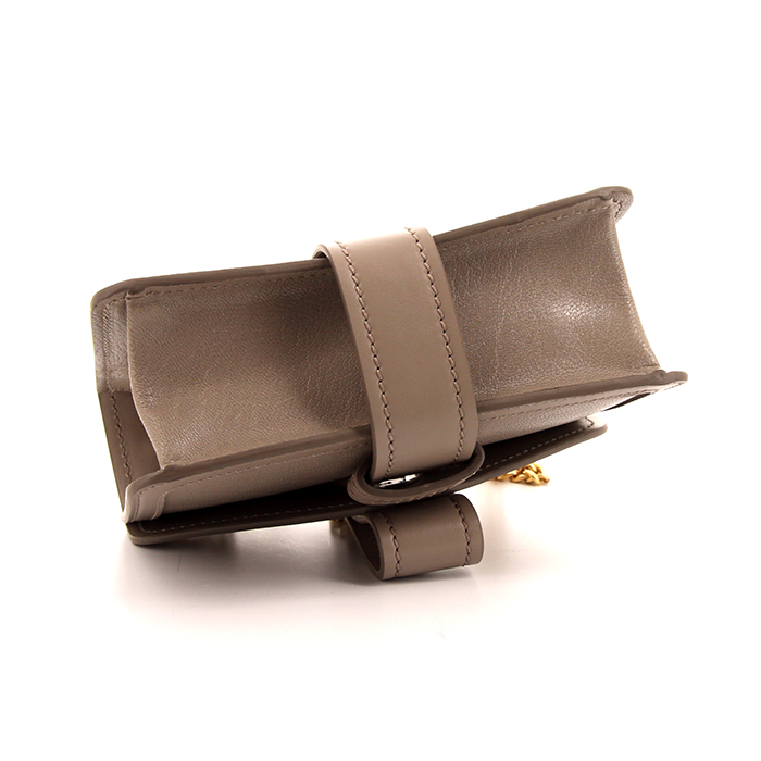 Chloé Aby mini handbag in grey leather - Detail D5