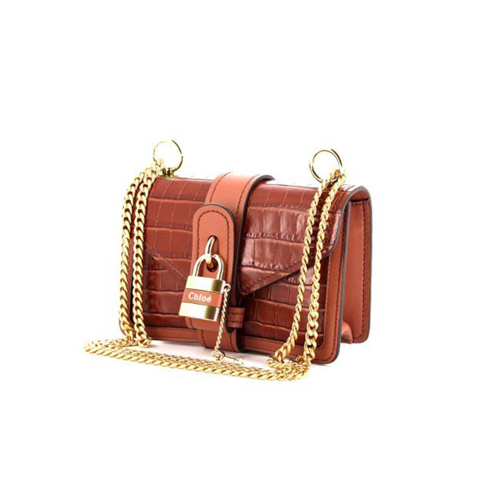 Chloé Aby mini handbag in brown leather - 00pp