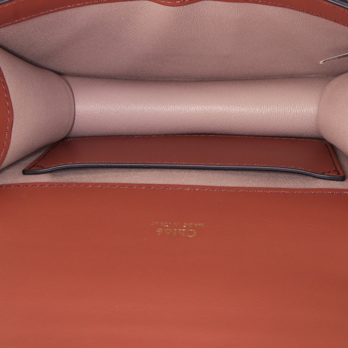 Borsa Chloé Aby mini in pelle marrone simil coccodrillo - Detail D3