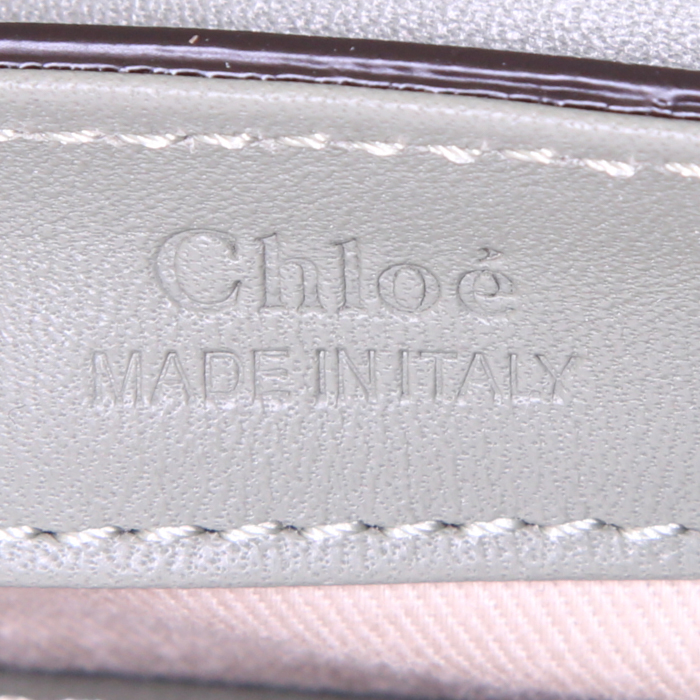 Chloé C shoulder bag in khaki leather and khaki leather - Detail D4