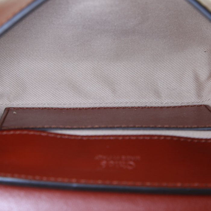 Chloé C clutch-belt in brown leather and brown suede - Detail D3
