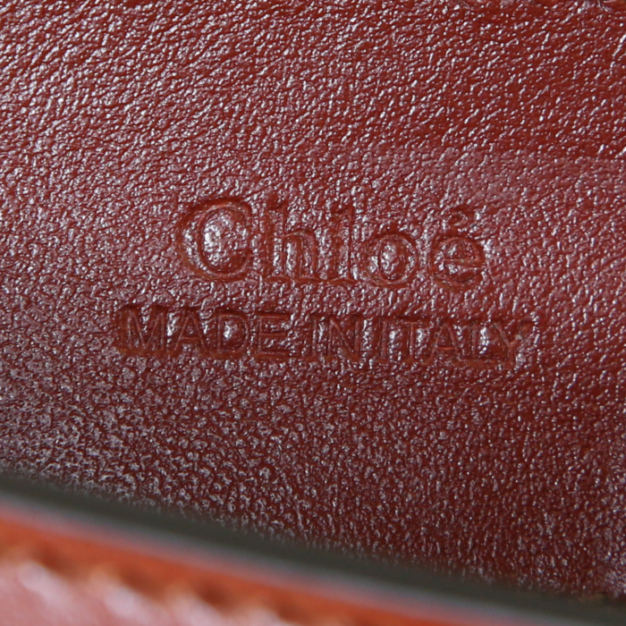 Pochette-ceinture Chloé C en cuir marron et daim marron - Detail D4