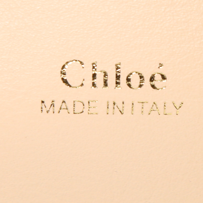 Chloé Aby Lock handbag in rosy beige leather - Detail D3