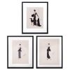 Studio de Erté (Romain de Tirtoff named), a set of three original drawings of “ladies” in gala dresses, mixed technic on paper, signed and framed, from the 1940/50's - 00pp thumbnail