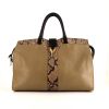 Yves Saint Laurent Chyc handbag in taupe leather and brown python - 360 thumbnail