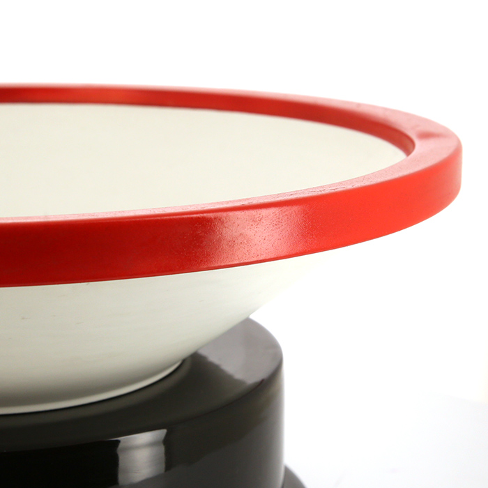 Ettore Sottsass, large "Fruttieria" cup in enamelled ceramic, signed and numbered, Tendentse edition, Alessio Sarri production, designed in 1986 - Detail D1