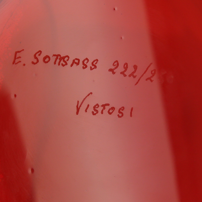 Ettore Sottsass, "Veniera" vase or lid pot, in polychrome glass, edited by Vistosi, signed and numbered, 1974/76 - Detail D4