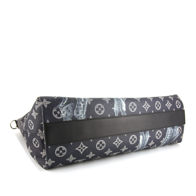 Bolso Cabás Louis Vuitton Edition Limitée Chapman Brothers en lona Monogram azul oscuro y gris - Detail D5