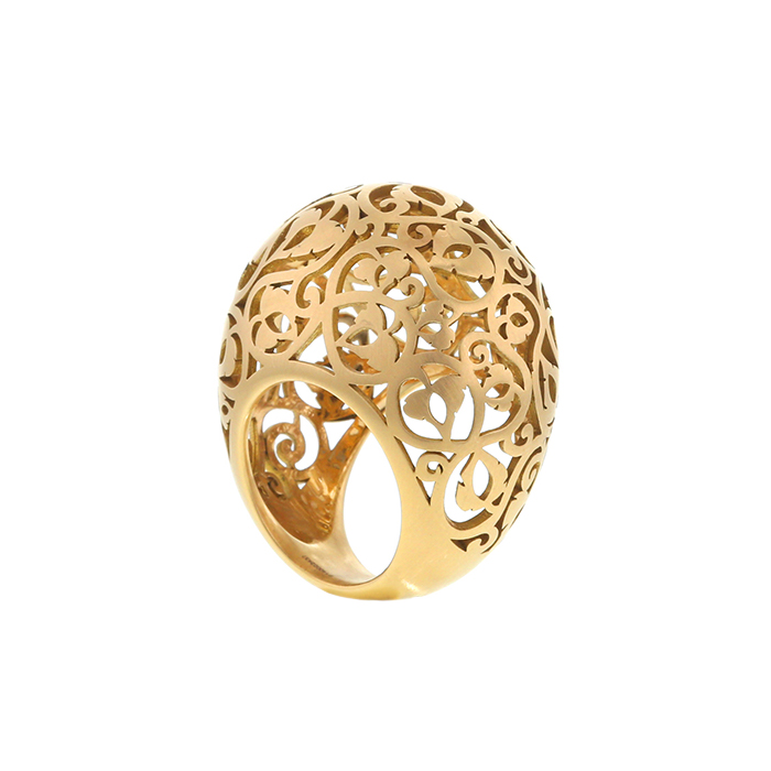 Anello bombato Pomellato Arabesques modello grande in oro rosa - Detail D2