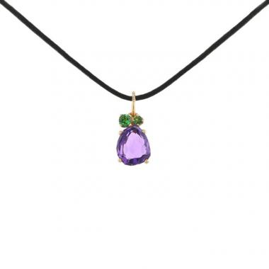 Pendentif Pomellato Bahia en or rose, améthyste et tsavorites