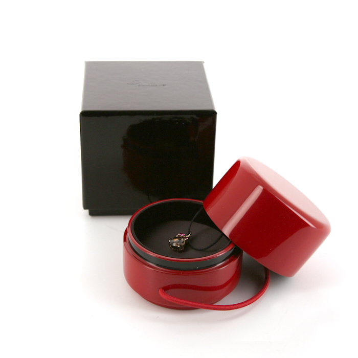 Ciondolo Pomellato Bahia in oro rosa,  quarzo fumé e rubini - Detail D2