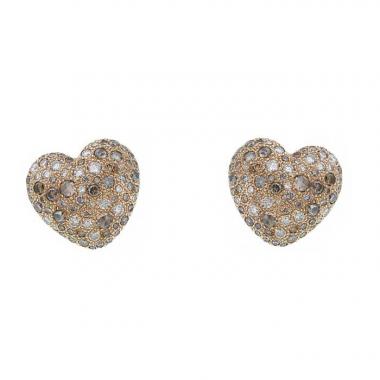 Pendientes con clip Pomellato Sabbia en oro amarillo y diamantes marrones