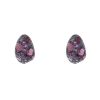 Pomellato Tabou earrings in pink gold,  silver and garnets - 00pp thumbnail