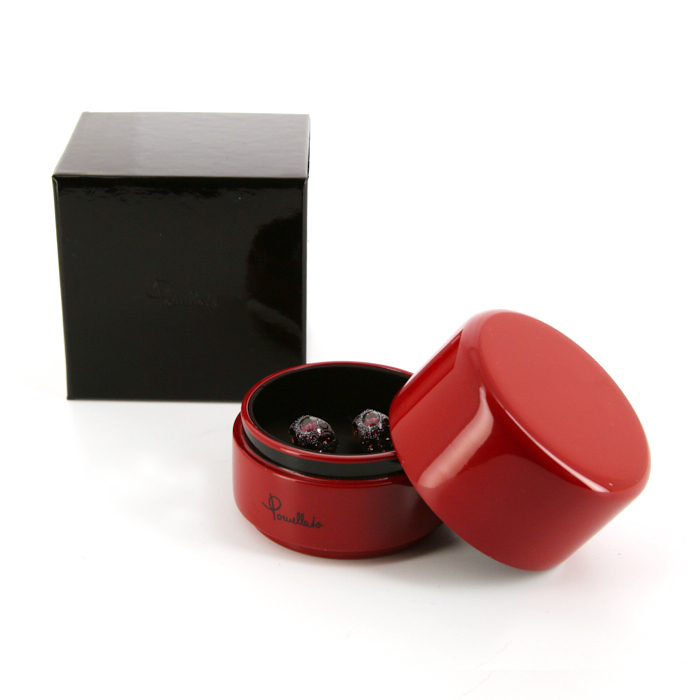 Pendientes Pomellato Tabou en oro rosa,  plata y granates color cereza - Detail D2