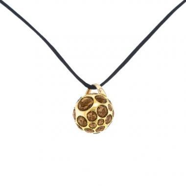 Pomellato Harem pendant in yellow gold and smoked quartz