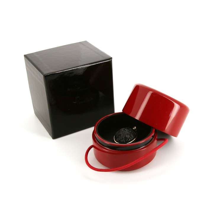 Colgante Pomellato Victoria en oro rosa,  azabache y diamante - Detail D2