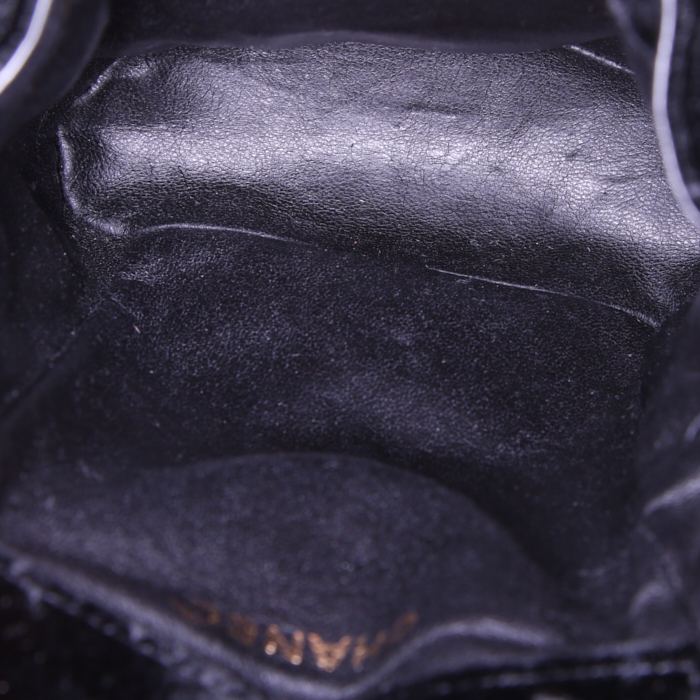 Chanel Vintage backpack in black quilted velvet - Detail D2