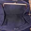 Chanel Vintage shopping bag in dark blue terry fabric - Detail D3 thumbnail