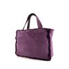 Chanel shopping bag in purple suede and purple furr - 00pp thumbnail