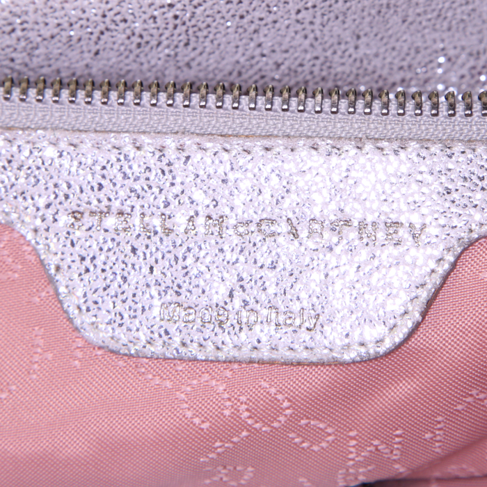 Sac à main Stella McCartney Falabella en toile argentée - Detail D3