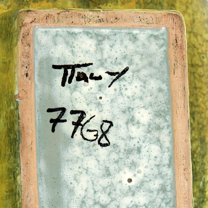 Bitossi, grande coupe en céramique émaillée verte, numérotée, des années 1960 - Detail D1