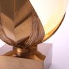 Chrystiane Charles pour Maison Charles, rare lampe "Tootsie", en laiton et bronze doré, les pétales en verre soufflé et sablé, des années 1980, signée - Detail D2 thumbnail