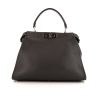 Fendi Peekaboo medium model handbag in grey grained leather - 360 thumbnail