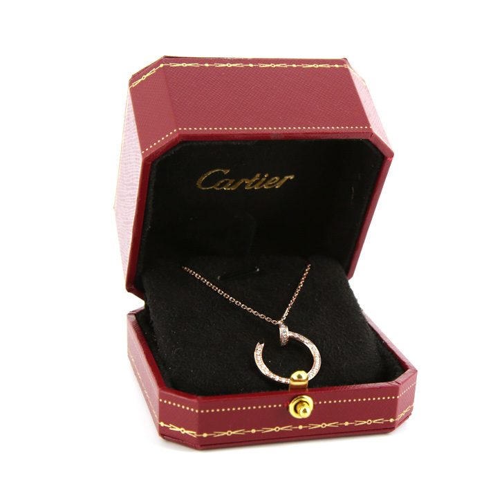 Collana Cartier Juste un clou in oro rosa e diamanti - Detail D2