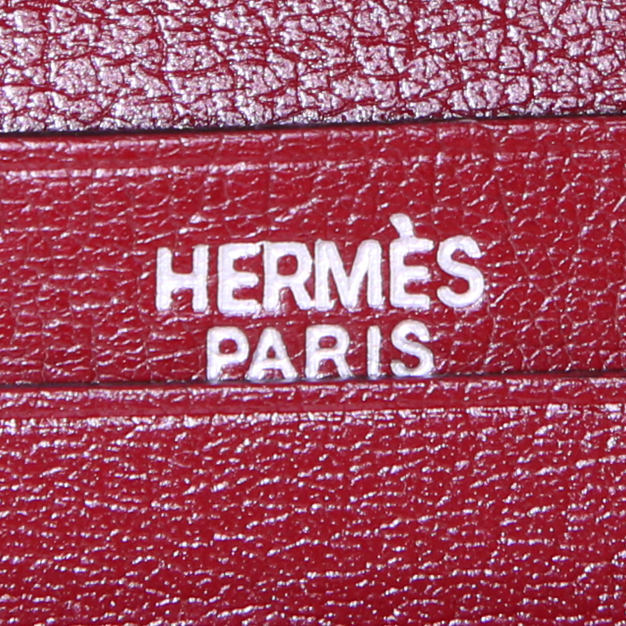 Portefeuille Hermès  Bearn en chevre bordeaux - Detail D3