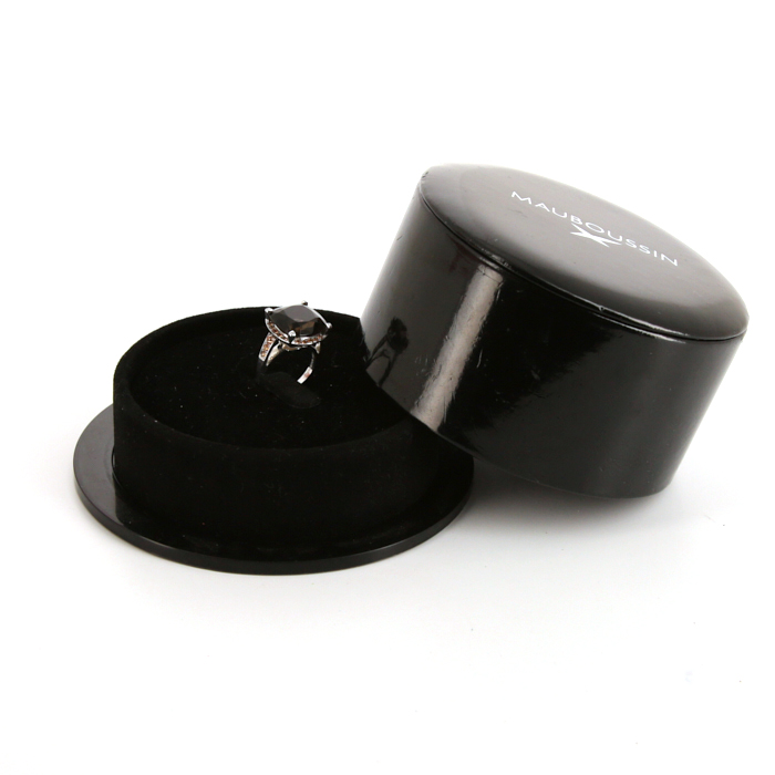 Bague Mauboussin Couleur d'Amour en or blanc,  quartz fumé et saphirs oranges - Detail D2