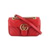 Gucci GG Marmont mini shoulder bag in red quilted leather - 360 thumbnail