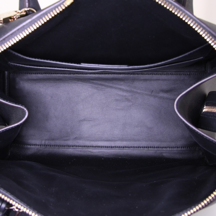Borsa Salvatore Ferragamo Gancini Lock Tote in pelle nera - Detail D3