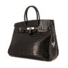 Hermes Birkin 35 cm handbag in grey Graphite porosus crocodile - 00pp thumbnail