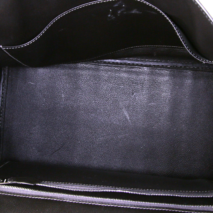 Sac à main Hermes Birkin 35 cm en crocodile porosus gris Graphite - Detail D2