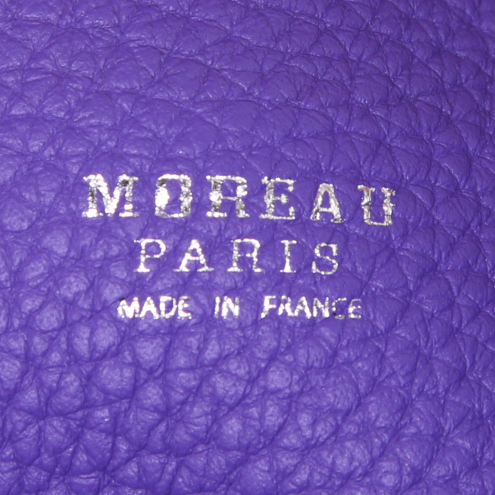 Bolso Cabás Moreau Bregancon modelo mediano en cuero Monogram color burdeos y gris - Detail D3