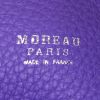 Sac cabas Moreau Bregancon moyen modèle en cuir monogram bordeaux et gris - Detail D3 thumbnail