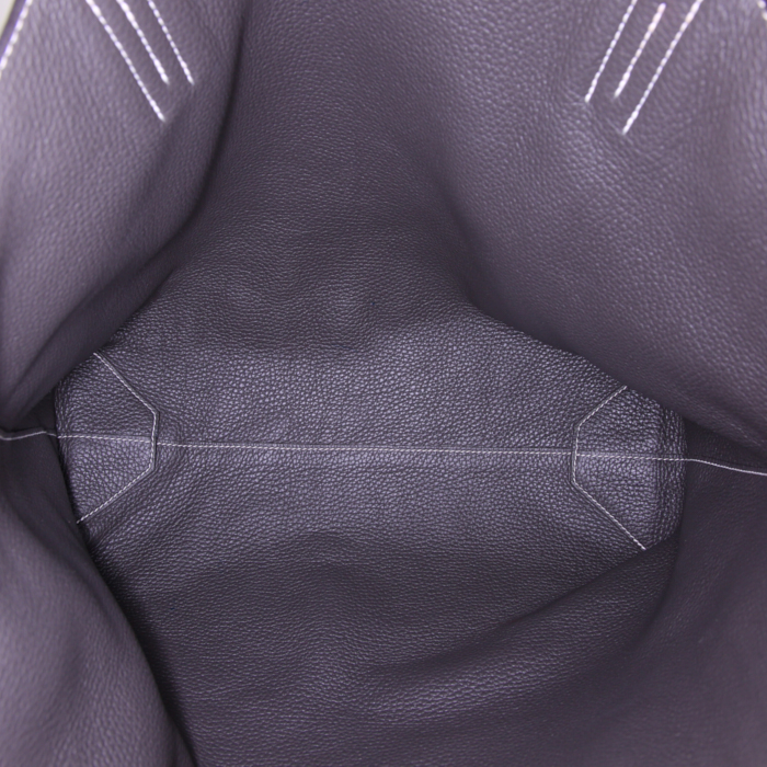 Sac cabas Hermes Double Sens en cuir togo bleu - Detail D2