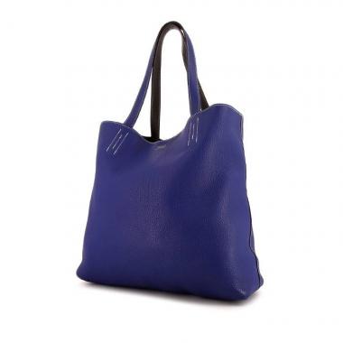 Bolso Cabás Hermes Double Sens en cuero togo azul